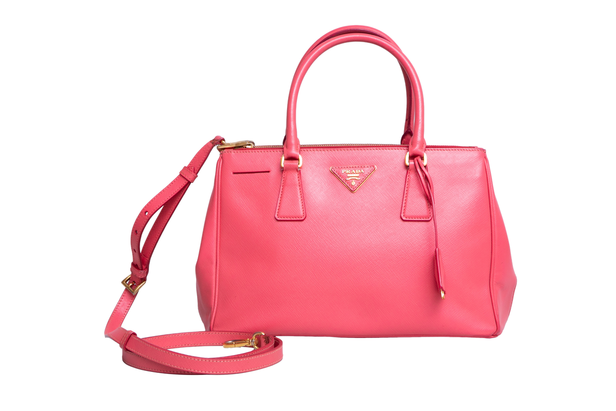 PRADA GALLERIA MEDIUM DOUBLE ZÍPER SAFFIANO PINK