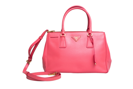 PRADA GALLERIA MEDIUM DOUBLE ZÍPER SAFFIANO PINK