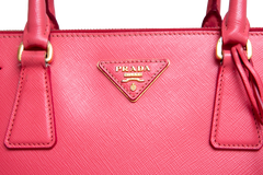 PRADA GALLERIA MEDIUM DOUBLE ZÍPER SAFFIANO PINK