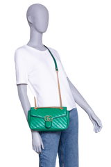GUCCI GG MARMONT CHAIN MATELASSE SMALL GREEN