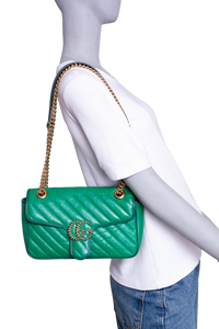 GUCCI GG MARMONT CHAIN MATELASSE SMALL GREEN