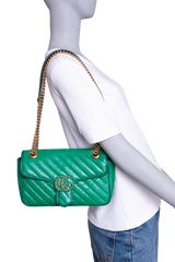 GUCCI GG MARMONT CHAIN MATELASSE SMALL GREEN