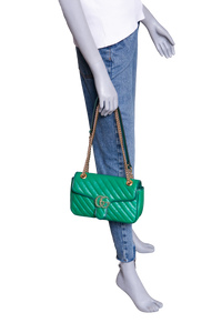GUCCI GG MARMONT CHAIN MATELASSE SMALL GREEN