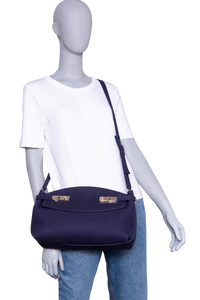 FERRAGAMO HUG POUCH SUEDE MIDNIGHT