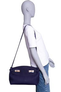 FERRAGAMO HUG POUCH SUEDE MIDNIGHT