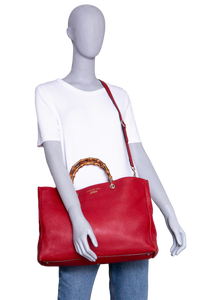 GUCCI BAMBOO SHOPPER LARGE RED