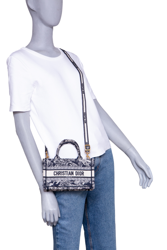 DIOR MINI BOOK TOTE TOILE DE JOUY