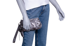 BALENCIAGA LE CAGOLE MINI MULTI POUCH SILVER METALLIC