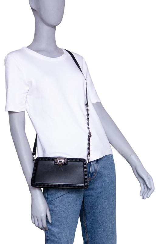 VALENTINO TONAL ROCKSTUD LEATHER BLACK