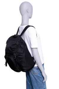 PRADA BACKPACK DOUBLE BUCKLE RE-NYLON BLACK
