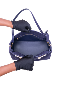 FERRAGAMO HUG POUCH SUEDE MIDNIGHT
