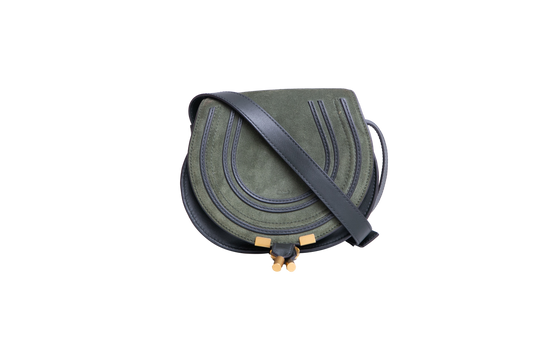 CHLOÉ MARCIE CROSSBODY SUEDE DARK GREEN