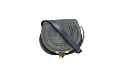 CHLOÉ MARCIE CROSSBODY SUEDE DARK GREEN