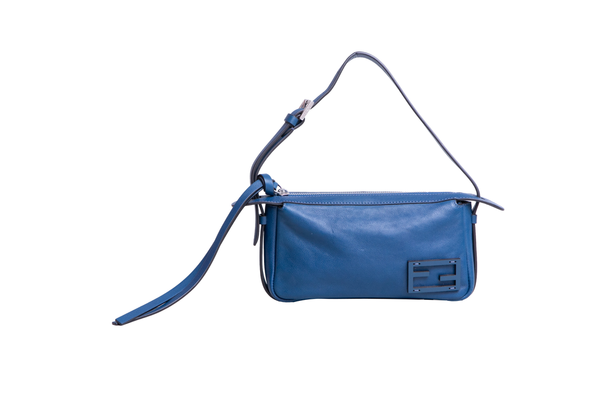 FENDI SIMPLY SHOULDER BAG LEATHER NAVY