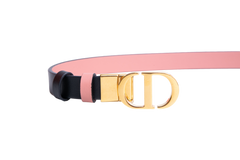 DIOR BELT MONTAIGNE 30 FINE FULL REVERSIBLE BLACK/ROSE
