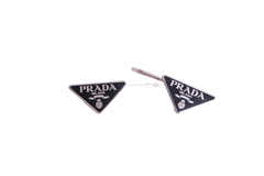 PRADA CLIPS HAIR TRIANGLE-LOGO SILVER/BLACK