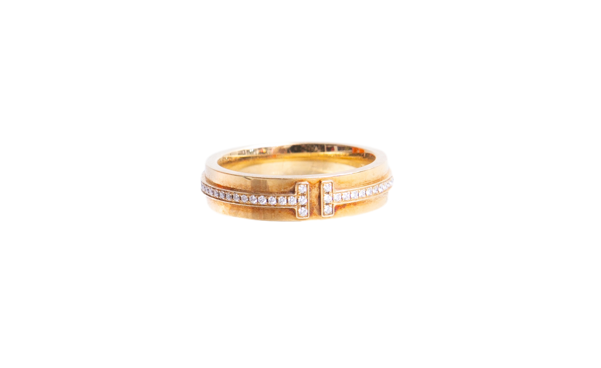 TIFFANY & CO RING T NARROW DIAMOND IN YELLOW GOLD