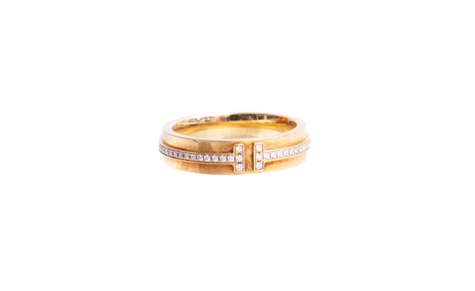 TIFFANY & CO RING T NARROW DIAMOND IN YELLOW GOLD
