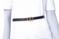 DIOR BELT MONTAIGNE 30 FINE FULL REVERSIBLE BLACK/ROSE