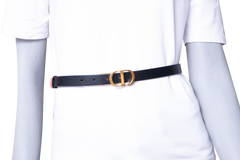 DIOR BELT MONTAIGNE 30 FINE FULL REVERSIBLE BLACK/ROSE