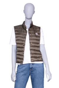 MONCLER GILET LIANE DOWN MOSS GREEN