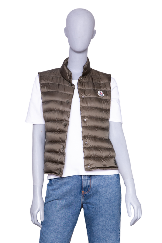 MONCLER GILET LIANE DOWN MOSS GREEN