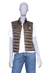 MONCLER GILET LIANE DOWN MOSS GREEN