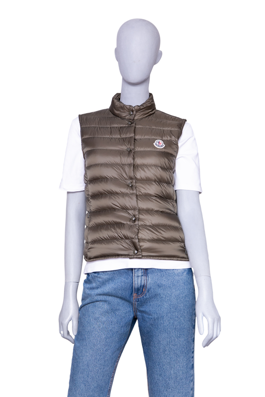 MONCLER GILET LIANE DOWN MOSS GREEN
