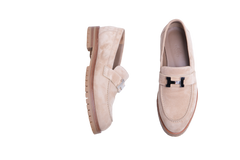 HERMÈS FAUBOURG SUEDE BEIGE CAMEL - 36 BR