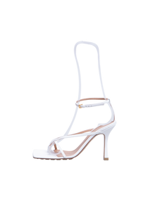 BOTTEGA VENETA SANDAL STRETCH STRAP LEATHER WHITE - 37 1/2 BR