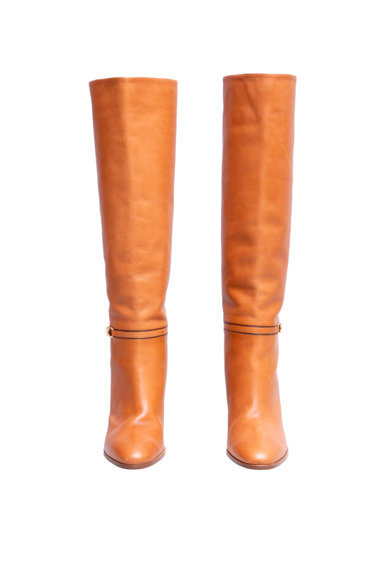 CELINE CLAUDE BOOTS TRIOMPHE CARAMEL - 40 BR