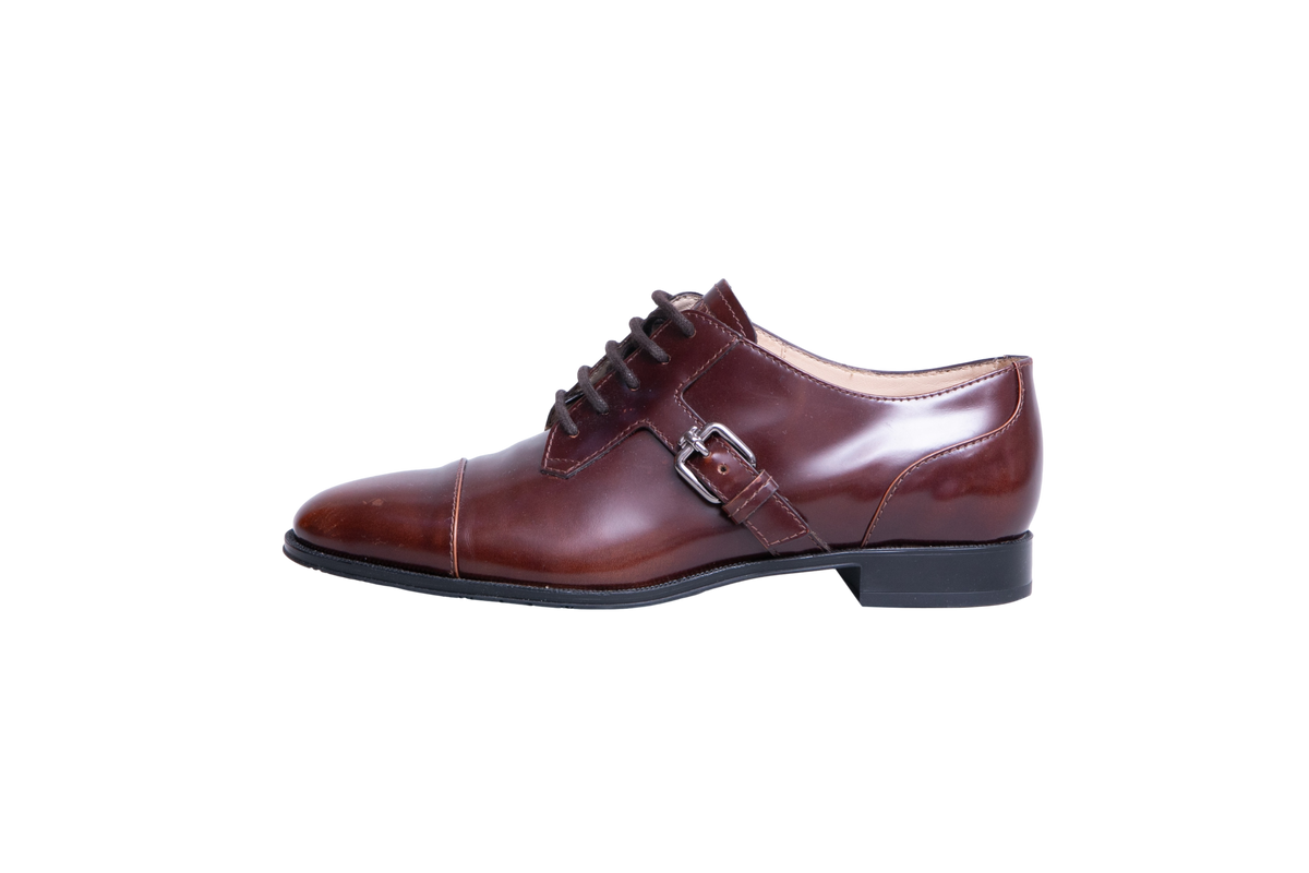 DESAPEGO GRAZI MASSAFERA TOD’S MONK STRAP LEATHER DARK BROWN - 37 1/2