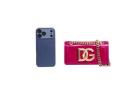 D&G 3.5 PHONE BAG PATENT PINK