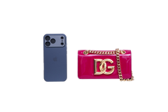 D&G 3.5 PHONE BAG PATENT PINK