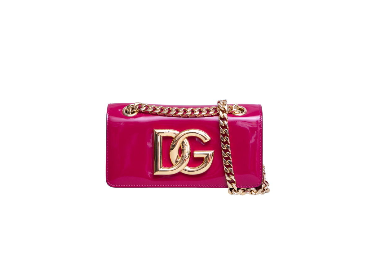 D&G 3.5 PHONE BAG PATENT PINK