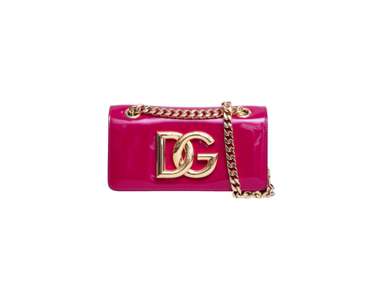 D&G 3.5 PHONE BAG PATENT PINK