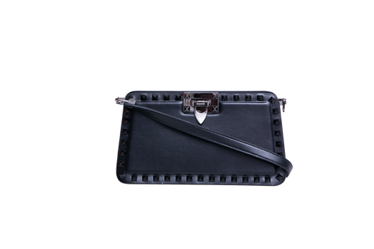 VALENTINO TONAL ROCKSTUD LEATHER BLACK