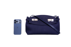 FERRAGAMO HUG POUCH SUEDE MIDNIGHT