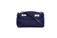 FERRAGAMO HUG POUCH SUEDE MIDNIGHT