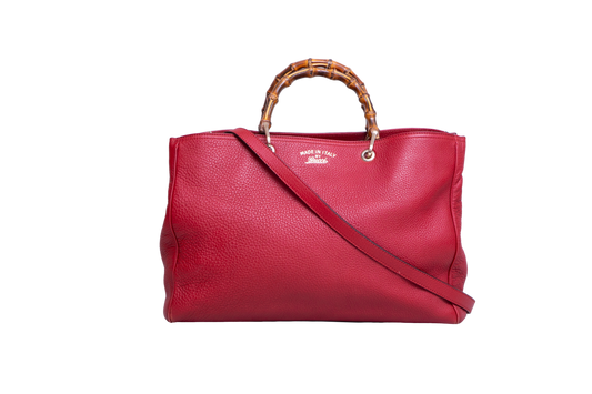 GUCCI BAMBOO SHOPPER LARGE RED
