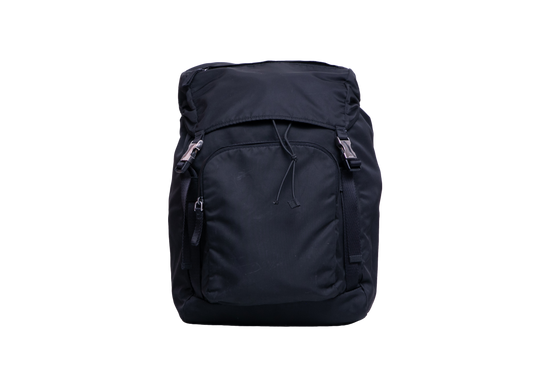 PRADA BACKPACK DOUBLE BUCKLE RE-NYLON BLACK