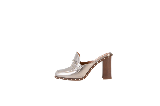 VALENTINO MULE SALTO BLOCO LIGHT GOLD