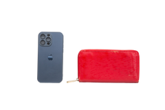LV WALLET LONG ZIPPER PATENT EPI RED