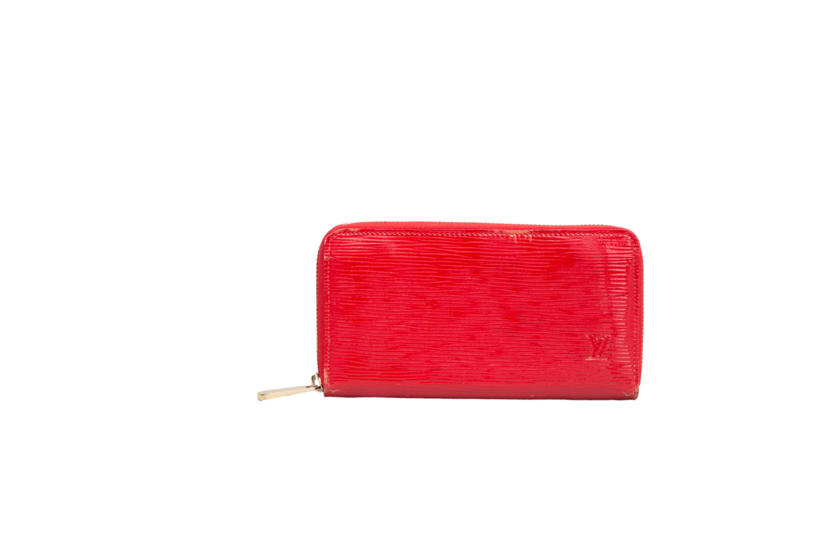 LV WALLET LONG ZIPPER PATENT EPI RED
