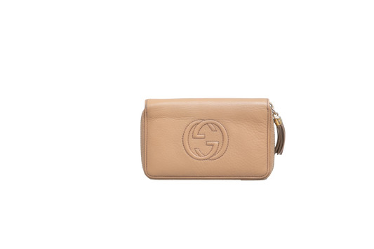 GUCCI WALLET SOHO ZIPPER BEIGE