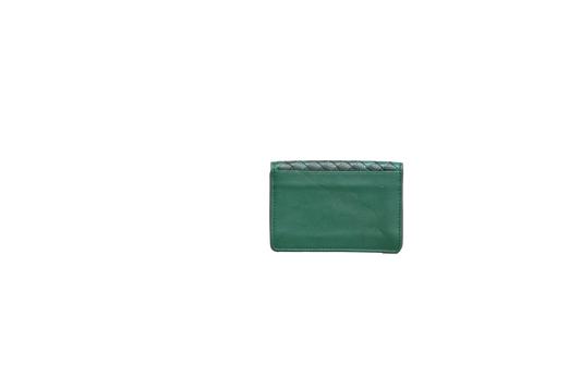 BOTTEGA CARD HOLDER BI-FOLD INTRECCIATO MOSS GREEN