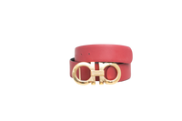 FERRAGAMO CINTO GANCINI REVERSIBLE BLACK & RED