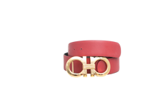 FERRAGAMO CINTO GANCINI REVERSIBLE BLACK & RED
