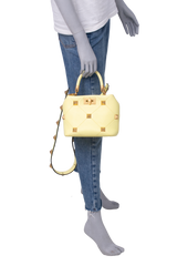 VALENTINO ROMAN STUD SMALL TOP HANDLE YELLOW