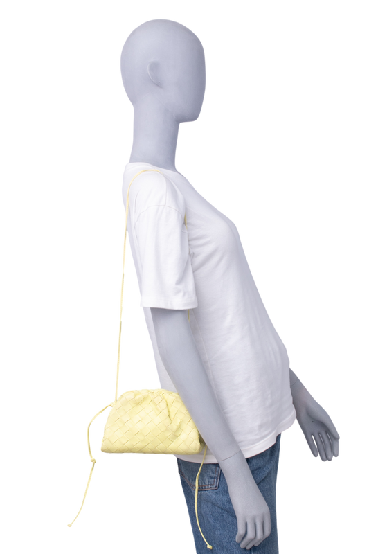 BOTTEGA MINI POUCH INTRECCIATO YELLOW PASTEL